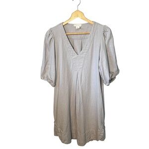 Cynthia Rowley Linen Pocket Puff Sleeve Dress SZ L